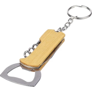 Bamboo 3-in-1 key ring - Brown