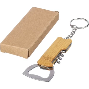 Bamboo 3-in-1 key ring - Brown