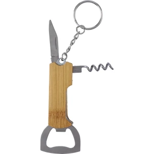Bamboo 3-in-1 key ring - Brown