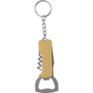 Bamboo 3-in-1 key ring - Brown