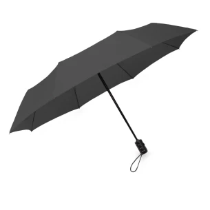 LEEDS folding umbrella, automatic - Black