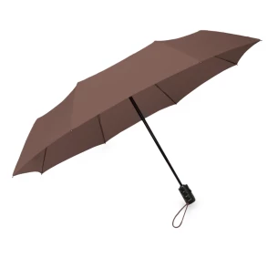 LEEDS folding umbrella, automatic - Brown