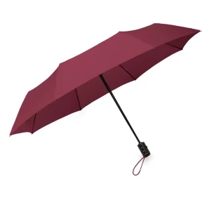 LEEDS folding umbrella, automatic - Maroon
