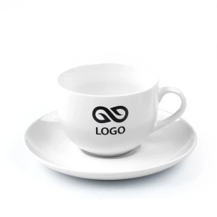 SIMPLE cup with saucer 220 ml - White