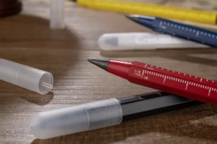 DRAWI perpetual pencil with measuring scale – red