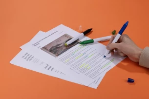 FLUO ballpoint pen with highlighter – black