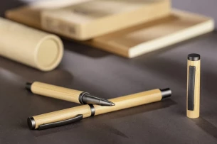 DENI bamboo ballpoint pen with a black refill