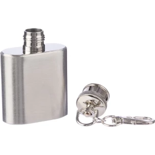 30 ml hip flask, Gulu keyring – silver