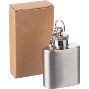 30 ml hip flask, Gulu keyring – silver