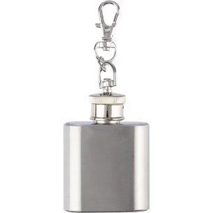 30 ml hip flask, Gulu keyring – silver