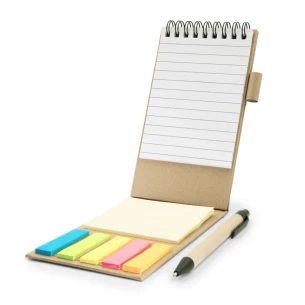 Madelyn note-taking set, notebook, pen, sticky notes – neutral