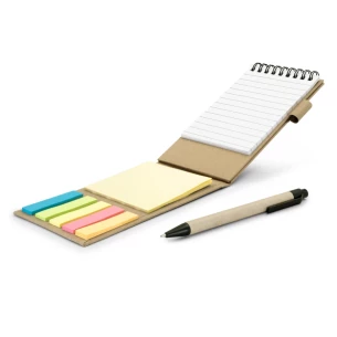 Madelyn note-taking set, notebook, pen, sticky notes – neutral