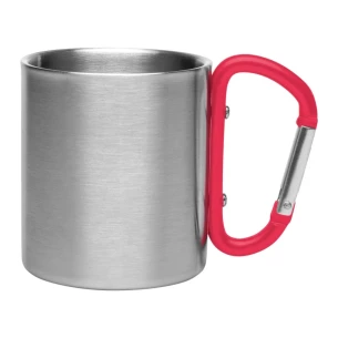 Easton 210 ml metal mug with carabiner – red