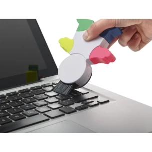 A ‘little man’ highlighter, a screen cleaner, a keyboard cleaning brush –