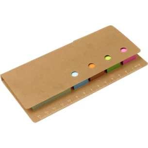 Notetaking set, ruler, sticky notes, Mobo pen – brown