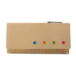 Notetaking set, ruler, sticky notes, Mobo pen – brown