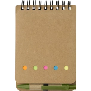 Ube – Note-taking set, A6-sized notebook, sticky notes, ballpoint pen – light green