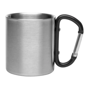Easton 210 ml metal mug with carabiner – black