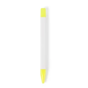 Stationery set, pencil, highlighter and pens with refills in the same colour as the cap – MIXO – white