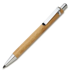 Lakimus bamboo refillable ballpoint pen/pencil in a case – beige