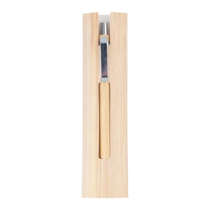 Lakimus bamboo refillable ballpoint pen/pencil in a case – beige